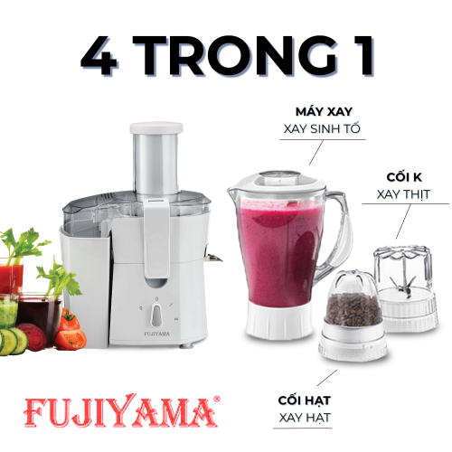  Máy Ép Trái Cây Đa Năng Fujiyama JE900 4 Trong 1 Công Suất 500W Cối 1.5L