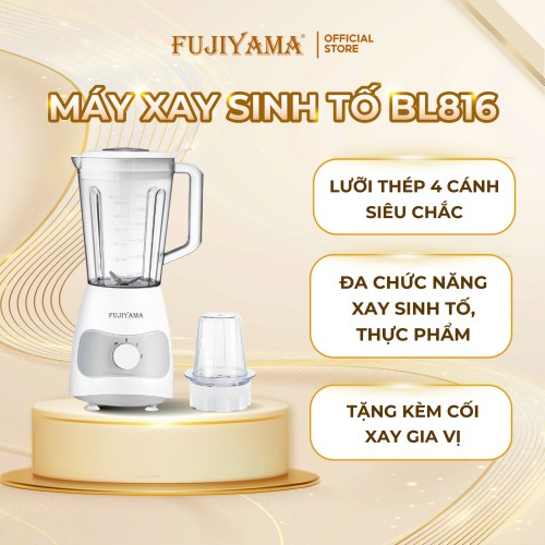 Máy Xay Sinh Tố Fujiyama BL816 - Bộ 2 Cối Đa Năng, Chất Liệu ABS An Toàn, Bền Bỉ – Công Suất 600W