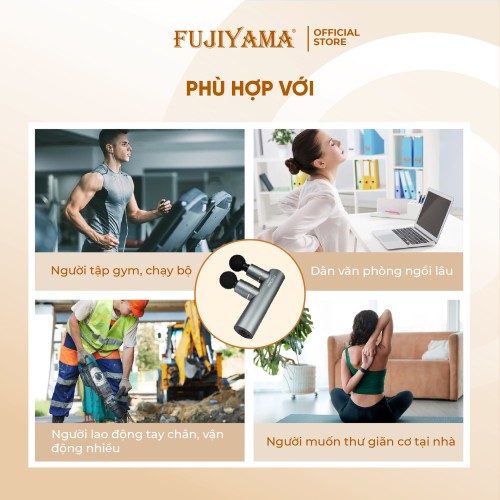 Máy Massage Cầm Tay Fujiyama SF-A32 - Động Cơ Kép - Hợp Kim Nhôm Cao Cấp