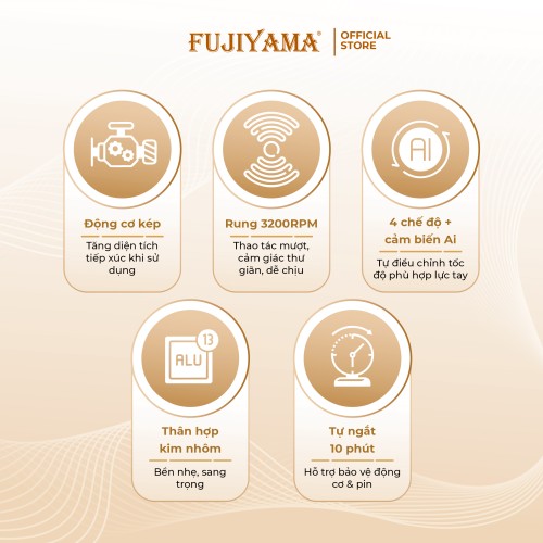 Máy Massage Cầm Tay Fujiyama SF-A32 - Động Cơ Kép - Hợp Kim Nhôm Cao Cấp