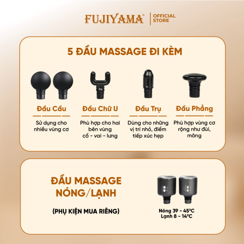 Combo Máy Massage Cầm Tay Fujiyama SF-A32 và 2 đầu nóng lạnh