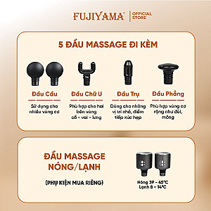 Combo Máy Massage Cầm Tay Fujiyama SF-A32 và 2 đầu nóng lạnh