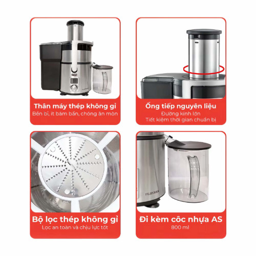  Máy Ép Trái Cây Fujiyama JE962 - Thân Thép Không Gỉ - Công Suất 1000W