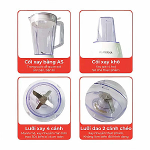 Máy Xay Sinh Tố Fujiyama BL816 - Bộ 2 Cối Đa Năng, Chất Liệu ABS An Toàn, Bền Bỉ – Công Suất 600W