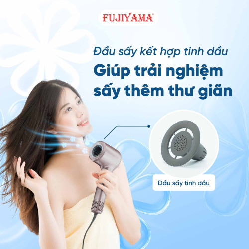 Máy Sấy Tóc Tinh Dầu FUJIYAMA H103 - Công Nghệ I-ON âm, Viên Tinh Dầu Dưỡng Tóc