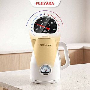 Ấm Siêu Tốc Nhiệt Kế Retro Fujiyama FK1810 1.8L – Inox 304 2 Lớp An Toàn – Hiển Thị Nhiệt Độ – Tự Ngắt Khi Sôi - Màu Hồng Cánh Sen