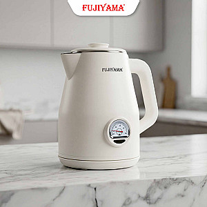Ấm Siêu Tốc Nhiệt Kế Retro Fujiyama FK1810 1.8L – Inox 304 2 Lớp An Toàn – Hiển Thị Nhiệt Độ – Tự Ngắt Khi Sôi - Màu Hồng Cánh Sen