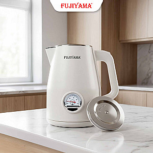 Ấm Siêu Tốc Nhiệt Kế Retro Fujiyama FK1810 1.8L – Inox 304 2 Lớp An Toàn – Hiển Thị Nhiệt Độ – Tự Ngắt Khi Sôi - Màu Hồng Cánh Sen