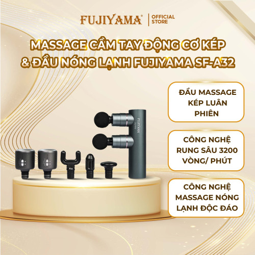 Combo Máy Massage Cầm Tay Fujiyama SF-A32 và 2 đầu nóng lạnh