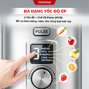 Máy Ép Trái Cây Fujiyama JE962 - Thân Thép Không Gỉ - Công Suất 1000W
