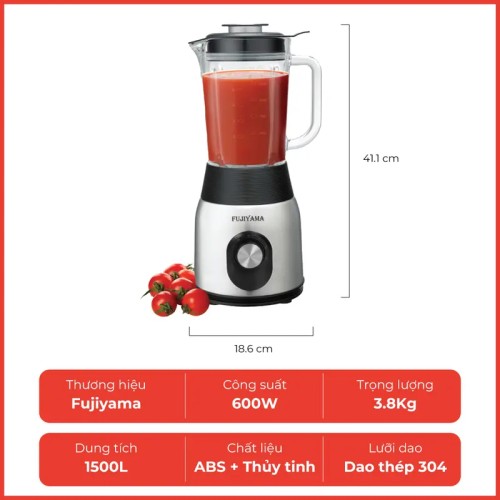 Máy Xay Sinh Tố Fujiyama BL823- Cối Thủy Tinh 1.5L - Công Suất 600W